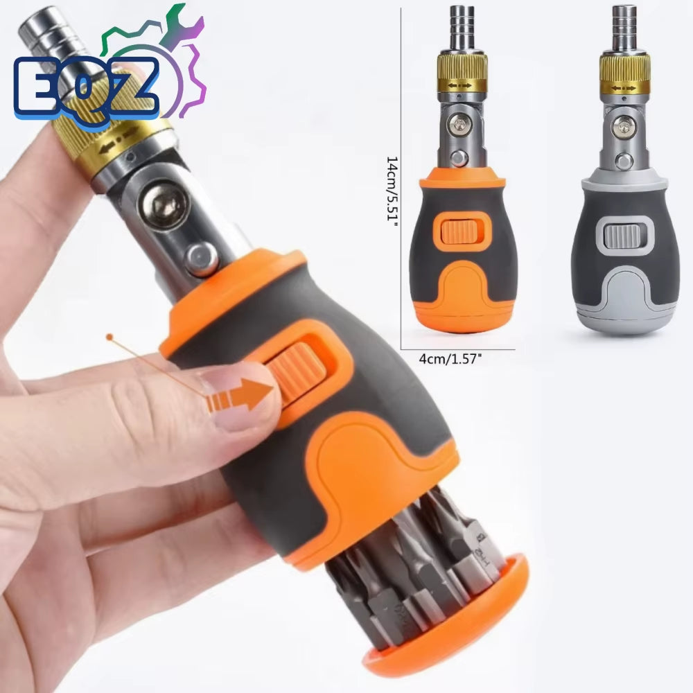 8 in 1 Mini Ratchet Screwdriver Precision Multi Tools Magnetic S2 Bits Household Multi-Purpose Pocket Portable Screw Driver Set
