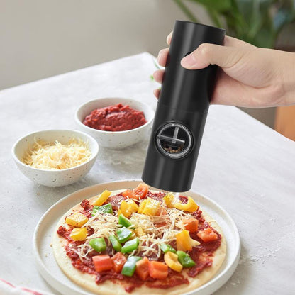 Electric Pepper Grinder, 2Pcs Corporategiftpro Battery Operated Salt Grinder with LED Light, Refillable Pepper Mill, Automatic Salt and Pepper Shaker for Kitchen Restaurant Ceramic Seasoning